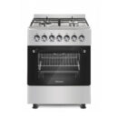 Hisense Cooker Free Standing 60 x 60cm 3 Gas Burners, 1 Electric Burner, Electric Oven, Glass Lid, Silver HF631GEES
