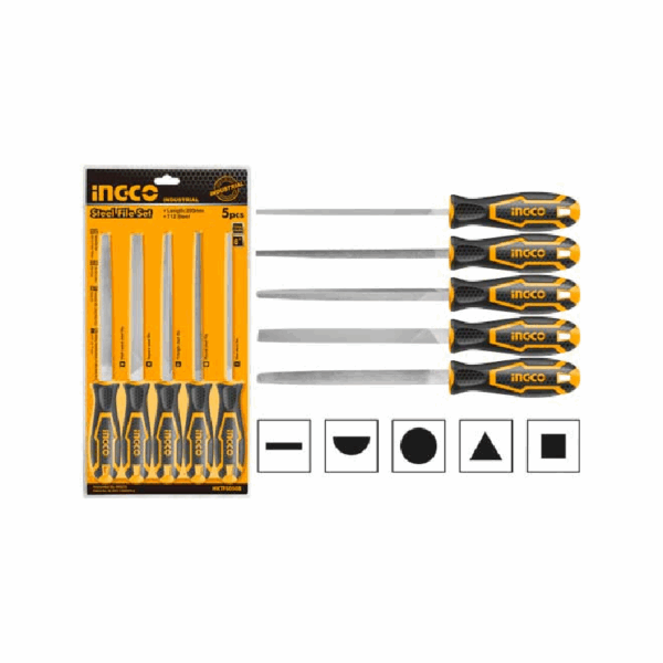 Ingco Steel File Set 8“ 5Pcs Hktfs0508