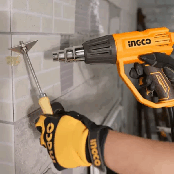 Ingco Electric Heat Gun 2000W With 3Pcs Nozzle &Amp; 1 Scraper Hg200078
