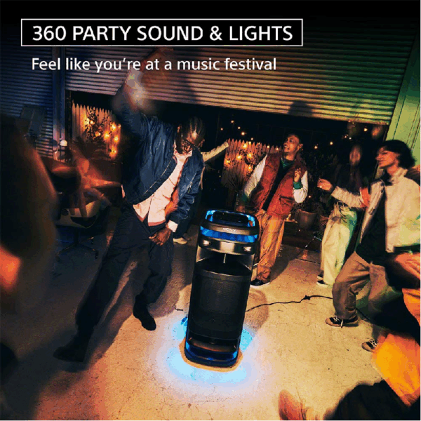 Sony Bluetooth  Party Speaker Ult Tower 10 With Ult Button, Powerfull Bass,25Hrs Backup, Ip67 Rating, Sound &Amp; Party Lights, Wireless Mic For Karaoke,Touch Panel Srs-Ult1000