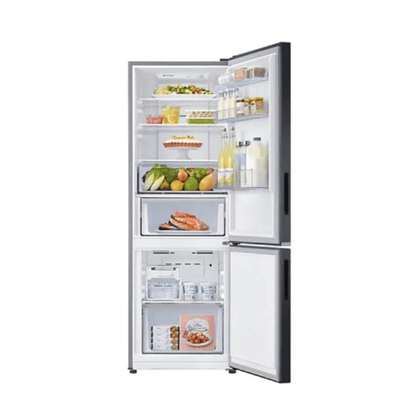Samsung Refrigerator 284L With Flat Design, Double Door, Bottom Mount, Optimal Fresh Zone, Silver Rb37N4160/Rb30N4160