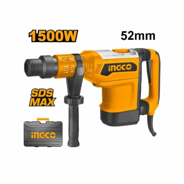 Ingco Rotary Hammer 1500W 52Mm Sds Max Chuck &Amp; Anti-Vibration System With Hammer Lock Function Rh1500528