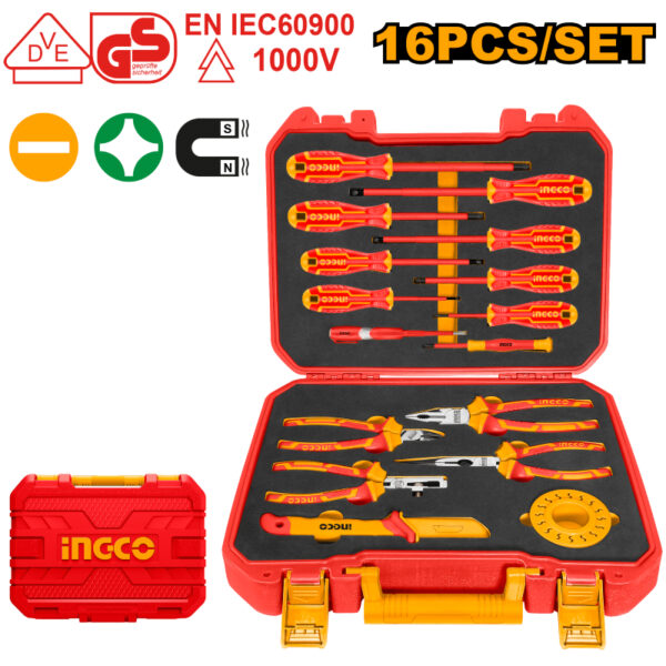 Ingco Box 16Pc Insulated Hand Tools Set Hkith1601