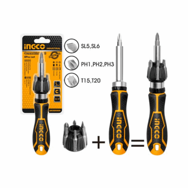 Ingco Ratchet Screwdriver Set 8Pcs Akisd0808