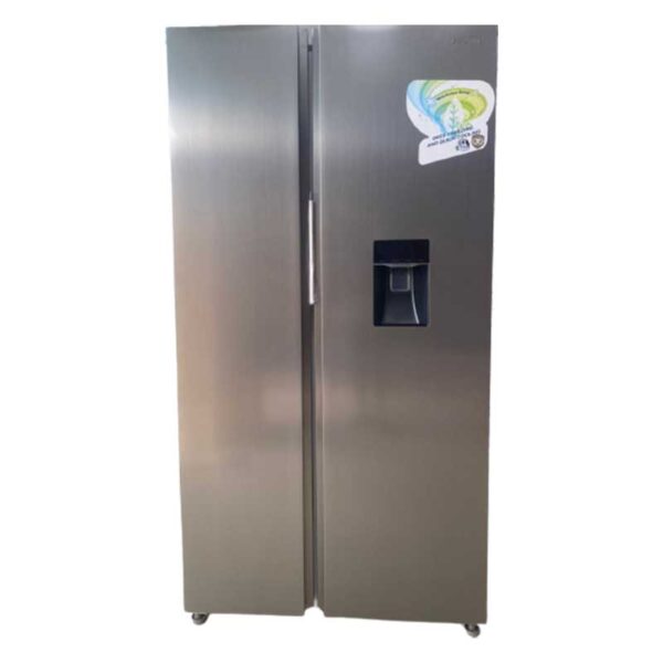 Bruhm Refrigerator 516L With Water Dispenser Side By Side Doors Silver Bfx-529En