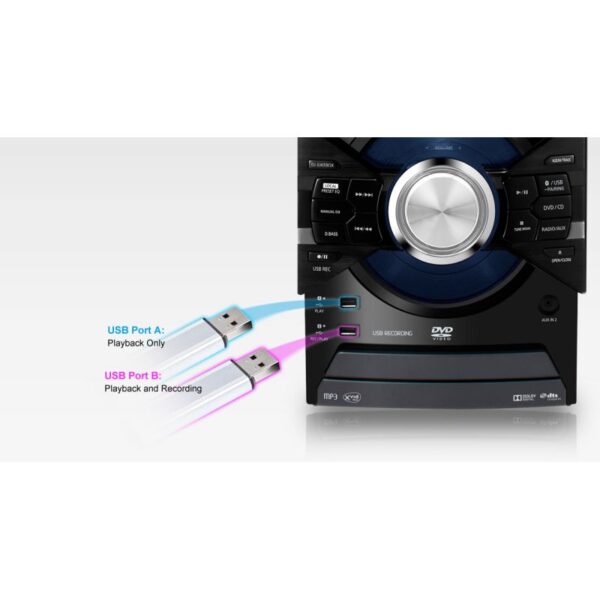 Panasonic Hi-Fi 3900W Dvd Cd Mp3 Bluetooth 2 Usb Sc-Vkx25Gs-K
