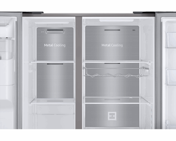 Samsung Refrigerator 602L With Sleek &Amp; Seamless Design, Side By Side, Digital Inverter, Spacemax, Flexzone, Metal Cooling, Slim Indoor Icemaker, Silver Rs65R5691M9