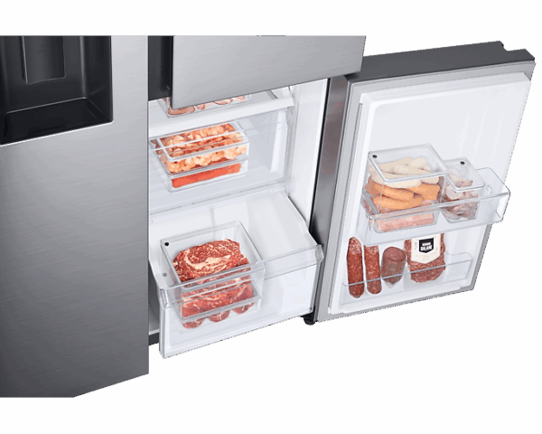 Samsung Refrigerator 602L With Sleek &Amp; Seamless Design, Side By Side, Digital Inverter, Spacemax, Flexzone, Metal Cooling, Slim Indoor Icemaker, Silver Rs65R5691M9