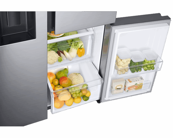Samsung Refrigerator 602L With Sleek &Amp; Seamless Design, Side By Side, Digital Inverter, Spacemax, Flexzone, Metal Cooling, Slim Indoor Icemaker, Silver Rs65R5691M9