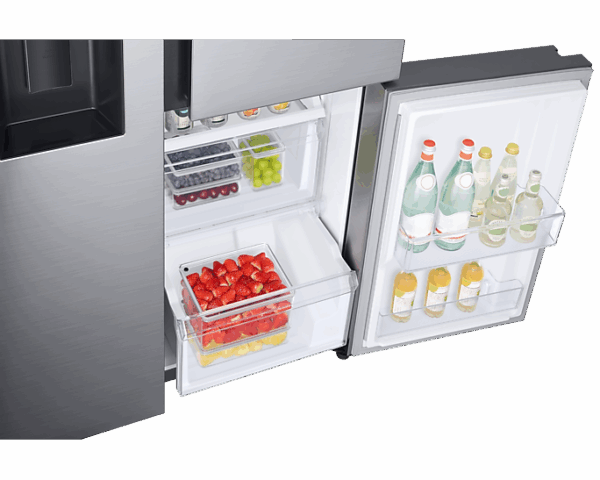 Samsung Refrigerator 602L With Sleek &Amp; Seamless Design, Side By Side, Digital Inverter, Spacemax, Flexzone, Metal Cooling, Slim Indoor Icemaker, Silver Rs65R5691M9