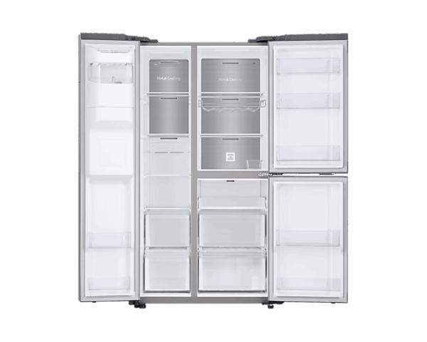 Samsung Refrigerator 602L With Sleek &Amp; Seamless Design, Side By Side, Digital Inverter, Spacemax, Flexzone, Metal Cooling, Slim Indoor Icemaker, Silver Rs65R5691M9