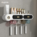 Generic Toothbrush Holder Set Toothbrush Storage Rack Automatic Toothpaste Squeezer Dispenser All-in-One Bathroom Accessories