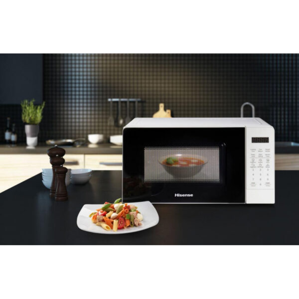 Hisense Microwave 20L 700W Solo Digital Touch Display, 6 Levels, Push Button, White H20Mows11