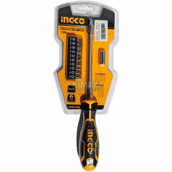 Ingco Flexible Shaft Screwdriver 25Mm 12Pcs Set Aksdfl1208