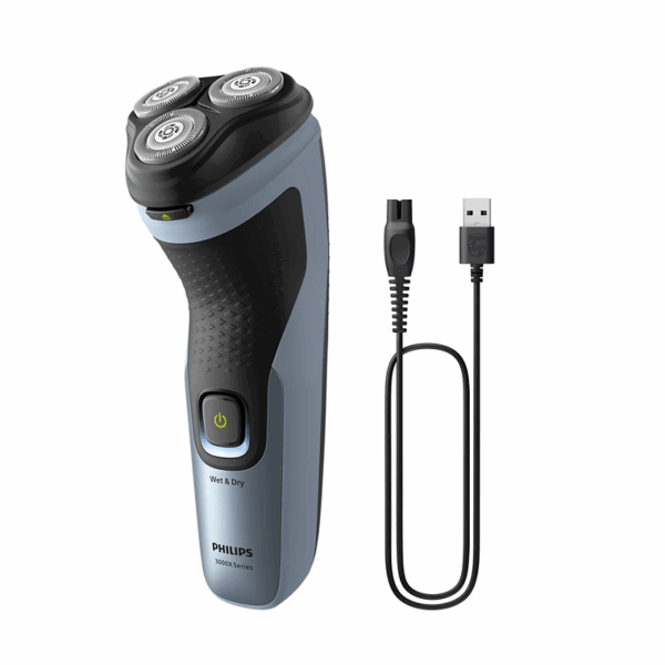 Philips Electric Cordless Shaver, Comfortcut Blades, Anti-Corrosion Shaving System, 3D Floating Heads, Shave Wet &Amp; Dry 3000X Series X3063