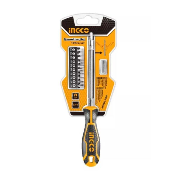 Ingco Flexible Shaft Screwdriver 25Mm 12Pcs Set Aksdfl1208