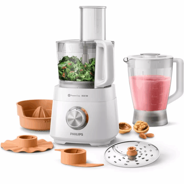 Philips Viva Compact Food Processor 800W 2In1 Disc, Citrus Press, 29 Functions With Powerchop Technology Hr7510
