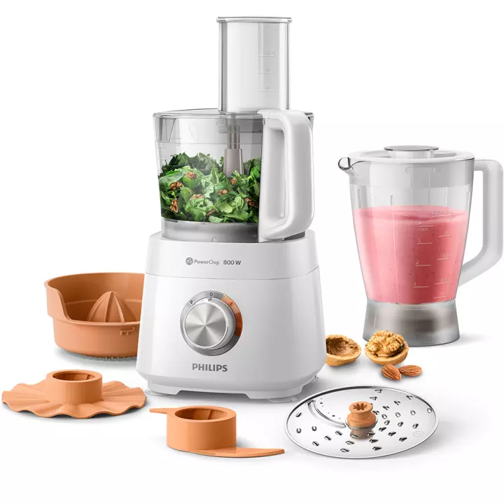 Philips Viva Compact Food Processor 800W 2In1 Disc, Citrus Press, 29 Functions With Powerchop Technology Hr7510