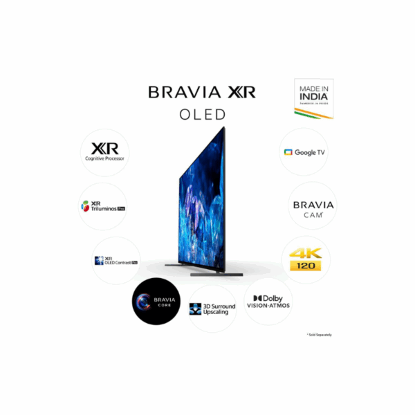 Sony 77&Quot; Oled 4K Smart Google Tv With Dolby Vision Hdr, 4K Cognitive Processor Xr, Xr Triluminous Pro, Xr Oled Contrast Pro Bravia Xr77A80K