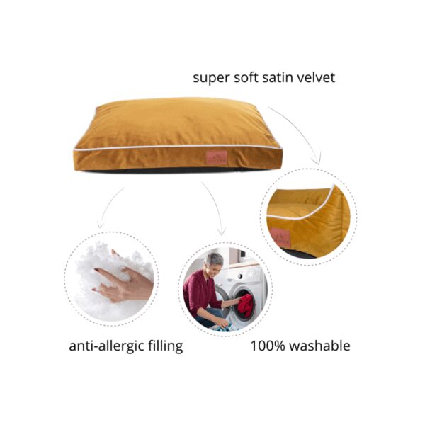 Pv Dog Cushion Bed Medium 90 X 60 X 10Cm Brown &Amp; Blue Yd-Dz01M