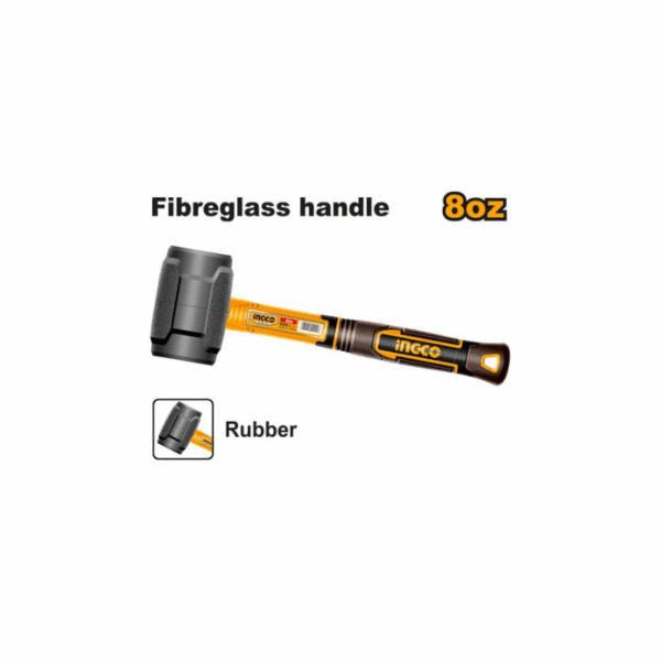 Ingco Rubber Hammer 8Oz/220G With Fiberglass Handle Hruh8808