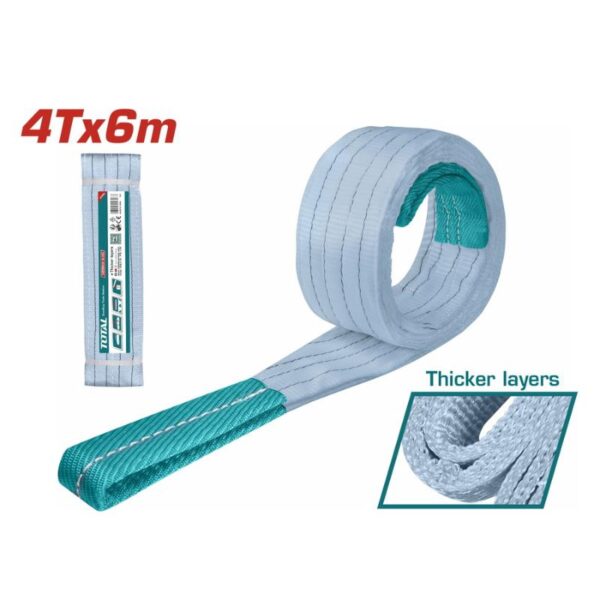 Total Nylon Webbing Sling 4T/6M/120Mm, Economical &Amp; Adaptable Sling With No Fixed Wear Points Thtws0406