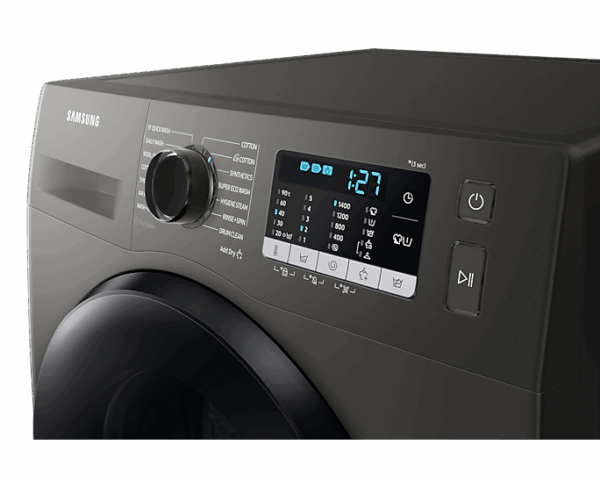 Samsung Washing Machine 7Kg &Amp; 5Kg Dryer With Digital Inverter Technology, Front Load, Air Wash, Eco Bubble, Hygiene Steam, Inox Wd70Ta046Bx/Nq