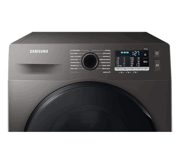 Samsung Washing Machine 7Kg &Amp; 5Kg Dryer With Digital Inverter Technology, Front Load, Air Wash, Eco Bubble, Hygiene Steam, Inox Wd70Ta046Bx/Nq