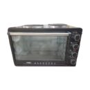 PMC Electric Oven 48L with 2 Hot Plates Thermostat Black