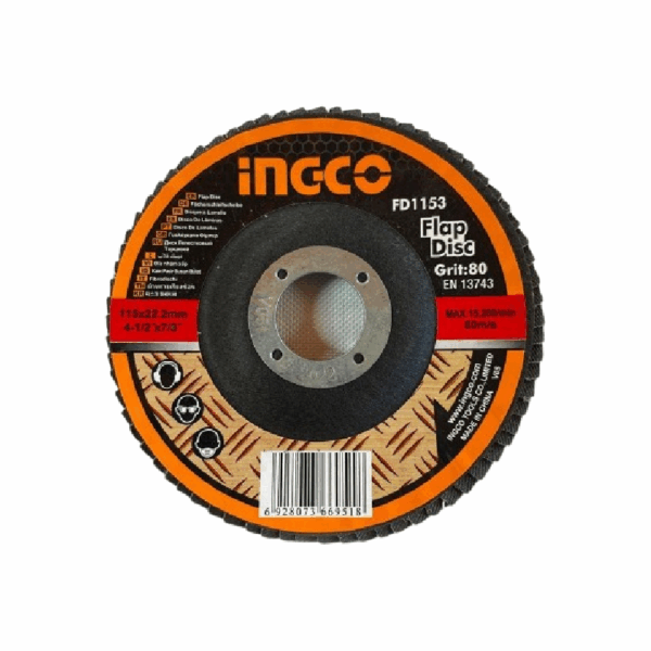 Ingco Flap Disc P80 115X22.2Mm Fd1153