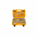 Ingco 62pcs 1/2" Socket Set with Cr-V Steel Material, Three Color Soft Handle HKTS12602
