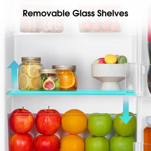 Hisense Refrigerator 90L Single Door, Separate Chiller, Removeable Glass Shelves, Low Noise, Energy Saving, Tempered Glass, Reversible Door, Sealed Crisper, Titanium Silver H125Rts