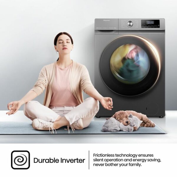 Hisense Washing Machine 8Kg &Amp; Dryer 5Kg Smart Wi-Fi Connectlife App Inverter Jet Titanium Grey Wd3Q8043Bt