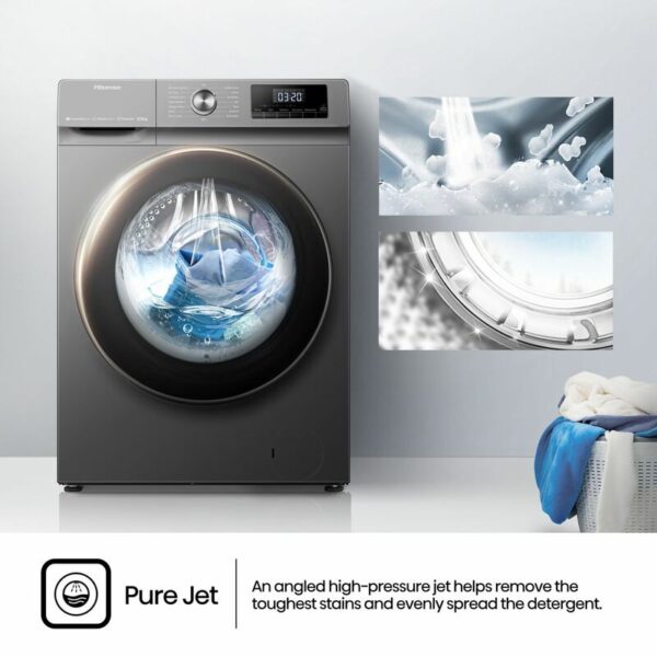 Hisense Washing Machine 8Kg &Amp; Dryer 5Kg Smart Wi-Fi Connectlife App Inverter Jet Titanium Grey Wd3Q8043Bt