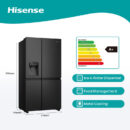 Hisense Refrigerator 601L Side By Side Door, Water & Ice Dispenser, Black Stainless Steel H780SB-IDL