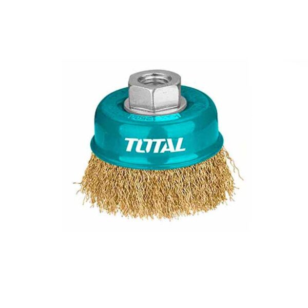 Total Wire Cup Brush With Nut 100Mm Soft Golden Tac31041