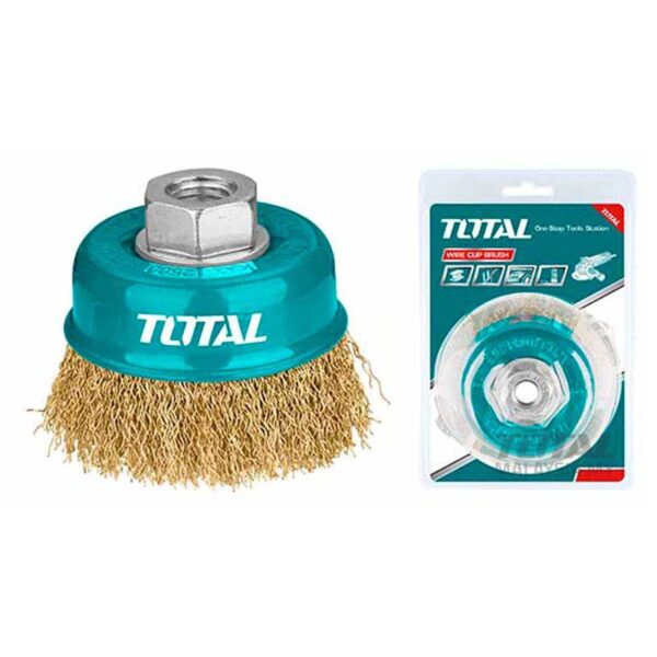Total Wire Cup Brush With Nut 75Mm Soft Golden Tac31031