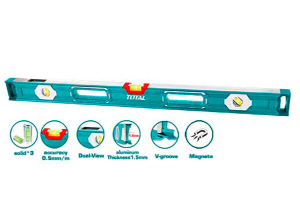 Total Spirit Level with 3pcs Powerful Magnets 100cm TMT210056