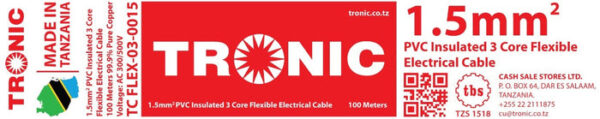 Tronic 1.5Mm 3 Core Flexible Cable