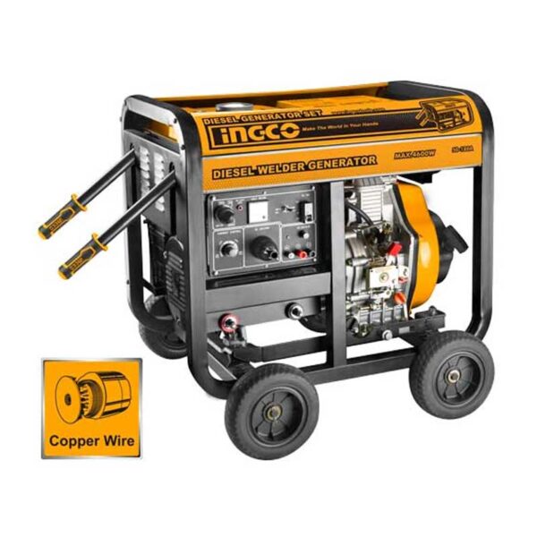 Ingco Diesel Generator &Amp; Welding Machine 4.6Kw Single Phase Pull &Amp; Electric Start Gdw65001