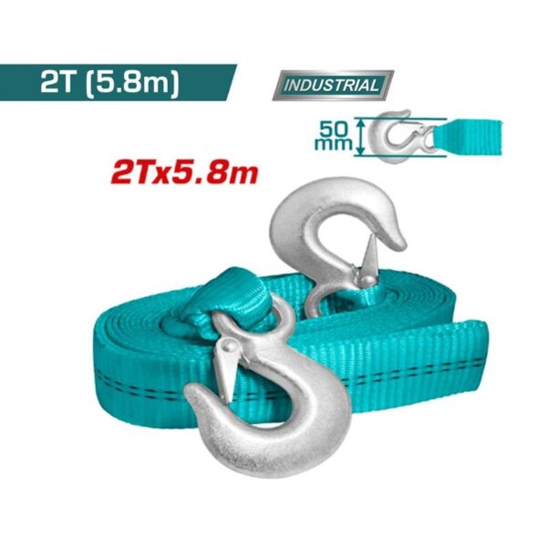 Total Car Ratchet Tie Down/Universal Toe Strap 2T X 5.8M With Steel Hooks Thtts0206