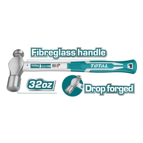 Total Ball Pein Hammer 900G Fibre Handle Tht74326