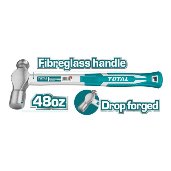 Total Ball Pein Hammer 1300G Fibre Handle Tht74486