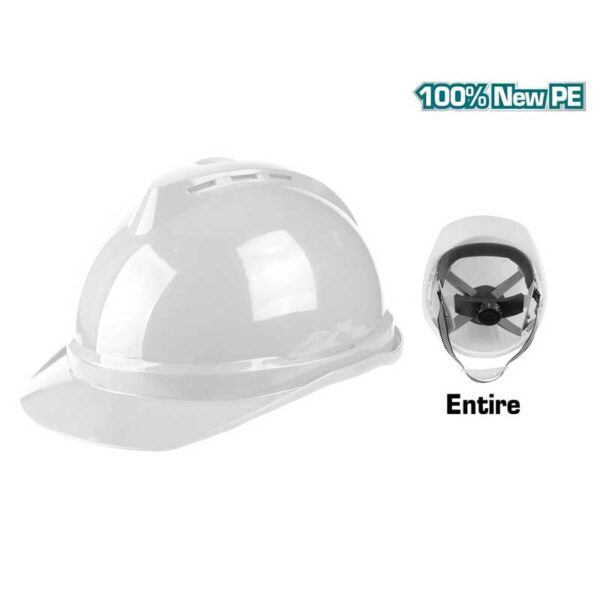 Total Safety Helmet With Vents &Amp; V Type Reinforcement White Tsp2602