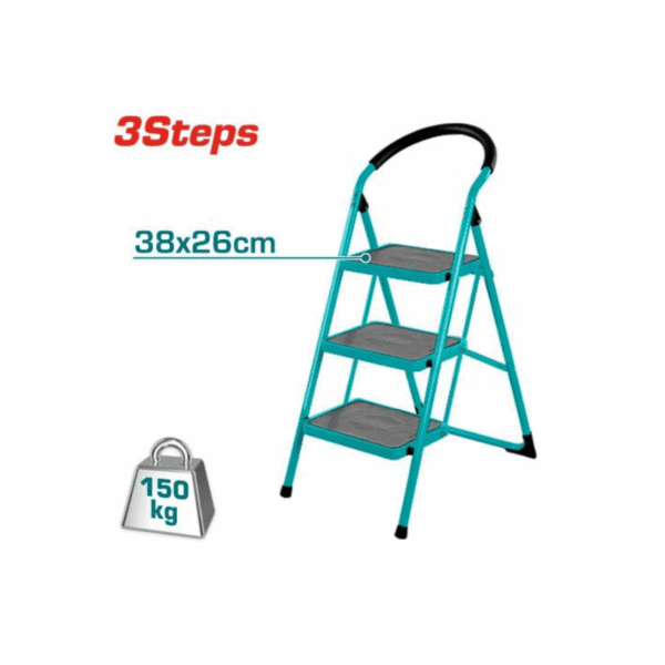 Total Steel Ladder 3 Steps 380X260Mm Max Load 150Kg Thlad09031
