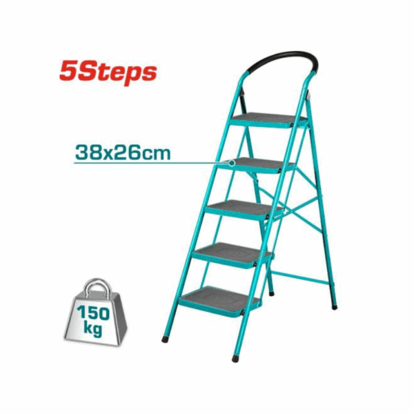 Total Steel Ladder 5 Steps 380X260Mm Max Load 150Kg Thlad09051