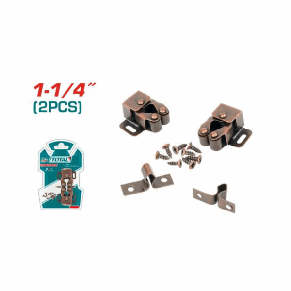 Total Double Roller Catch 1-1/4&Quot; With Galvanize Surface, Includes Fasteners, Steel 2Pcs Trc2304