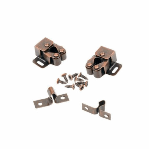 Total Double Roller Catch 1-1/4&Quot; With Galvanize Surface, Includes Fasteners, Steel 2Pcs Trc2304