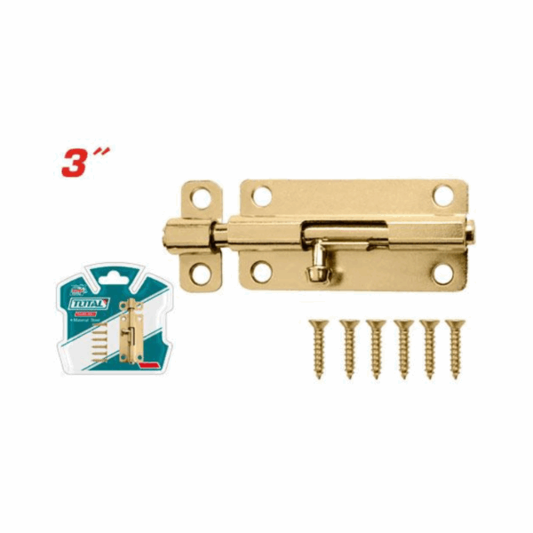 Total Steel Tower Bolt 3&Quot; 1.2/Φ7.4Mm For Horizontal &Amp; Vertical Positions, Includes 6Pcs Fasteners Thtb103