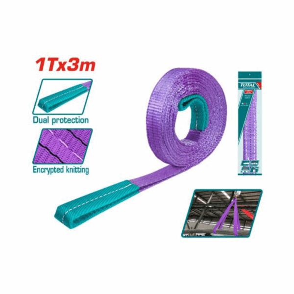 Total Nylon Webbing Sling 1Tx3M, 30Mm With No Fixed Wear Points Thtws0103